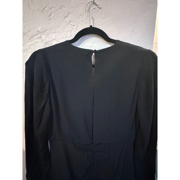 NEW MNG by Mango Classic Black Dress with Twist Front Size 8 - Picture 8 of 10